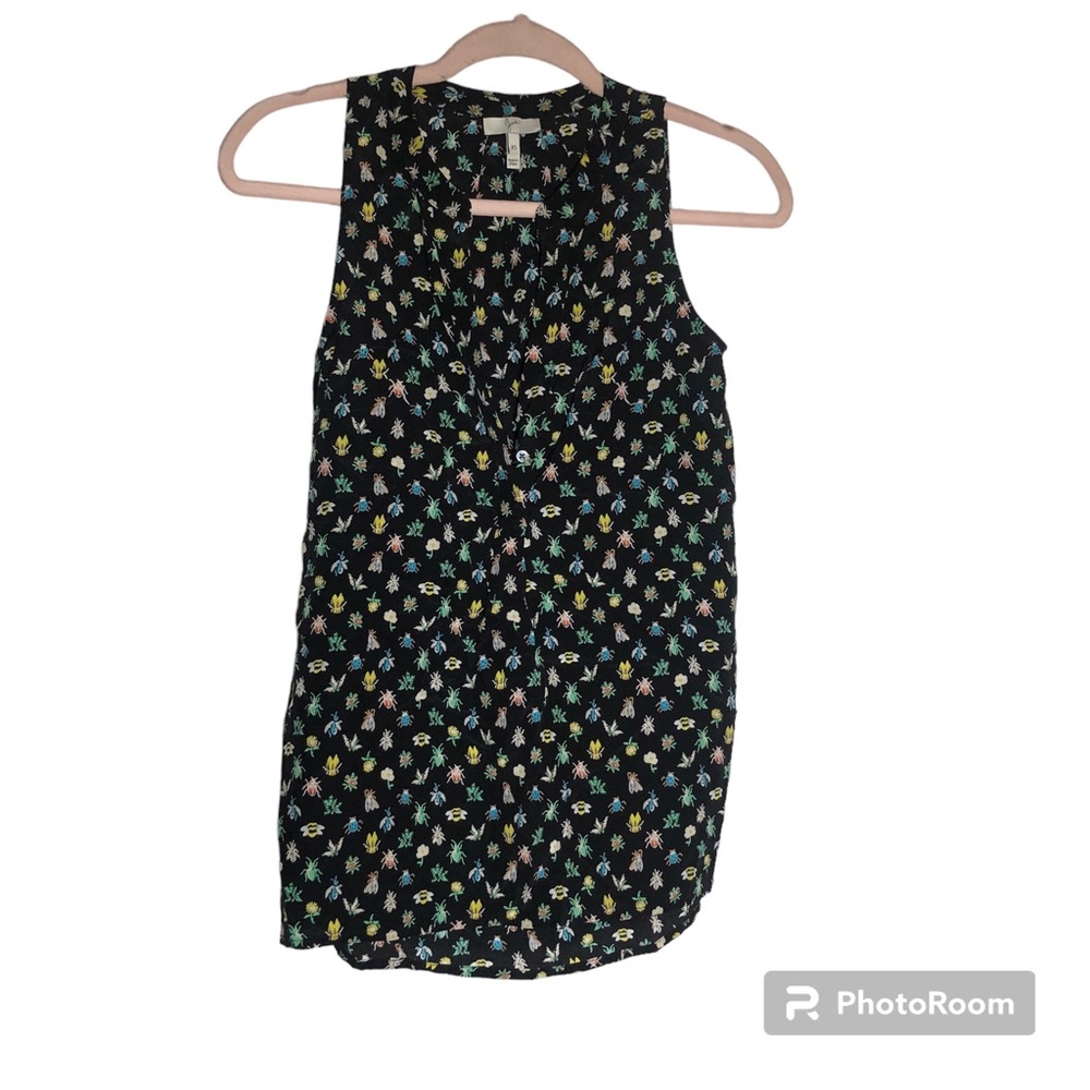 Joie black SILK cute insect print sleeveless top